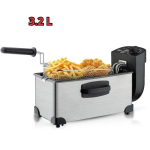Friggitrice Elettrica 3,2L 2000W Cestello Rimovibile Anti-Odore Termostato