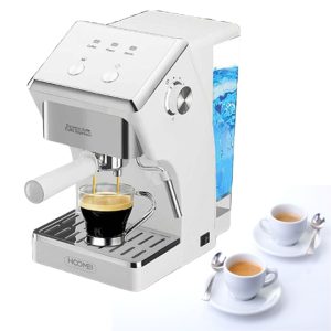Macchina Caffè Espresso 1050W 1,6L Cappuccino 2 Tazze Schiuma Latte