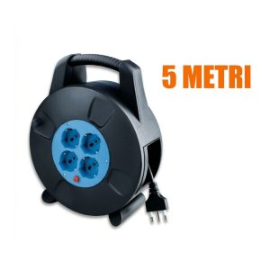 AvvolgiCavo Prolunga Corrente 220W L 5 Metri 4 Presa Schuko